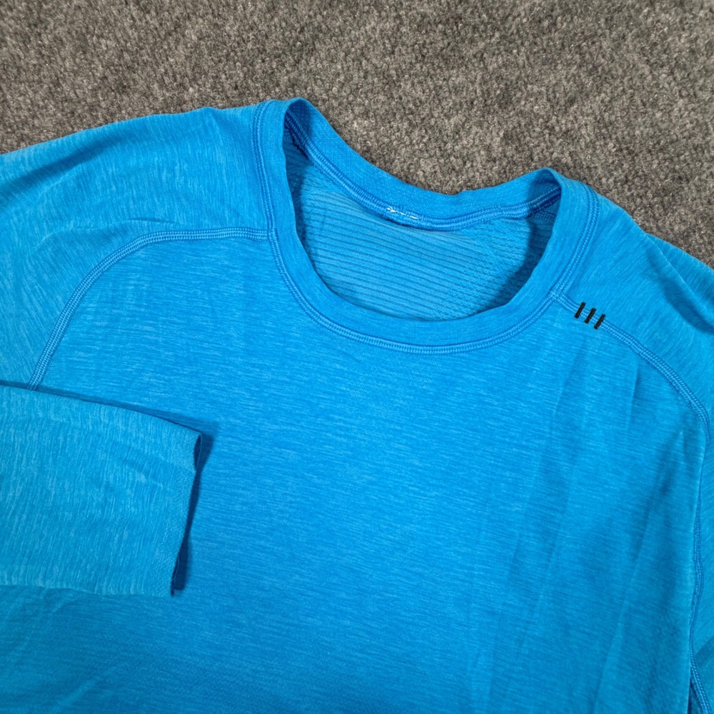 Lululemon Metal Vent Tech Long Sleeve Shirt Mens Large Blue Heathered 0857